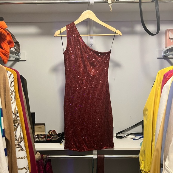 Fashion Nova- Stayed in my lane burgundy dress - Picture 5 of 5